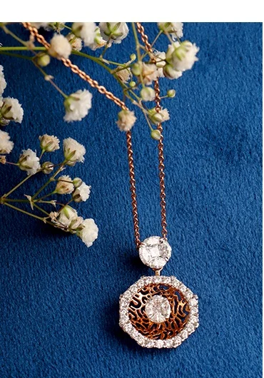 Solitaire Diamond & Rose Gold Delicate Pendants